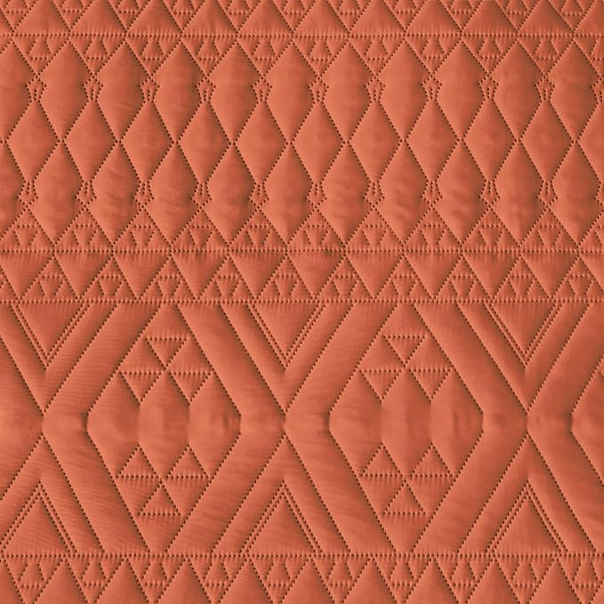 akkialla Twin Size Quilt Bedding Set, Burnt Orange Lightweight Microfiber Soft - Image 8