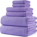 POLYTE 430 GSM Microfiber Quick Dry Lint Free Oversize Bath Towel Set, 6 Piece by Polyte