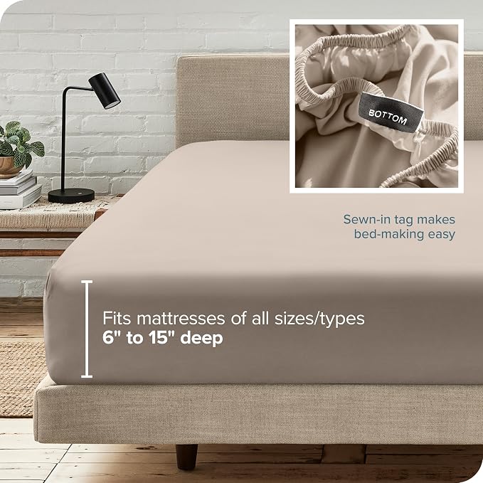 Bare Home Fitted Bottom Sheet Full Size - Image 6