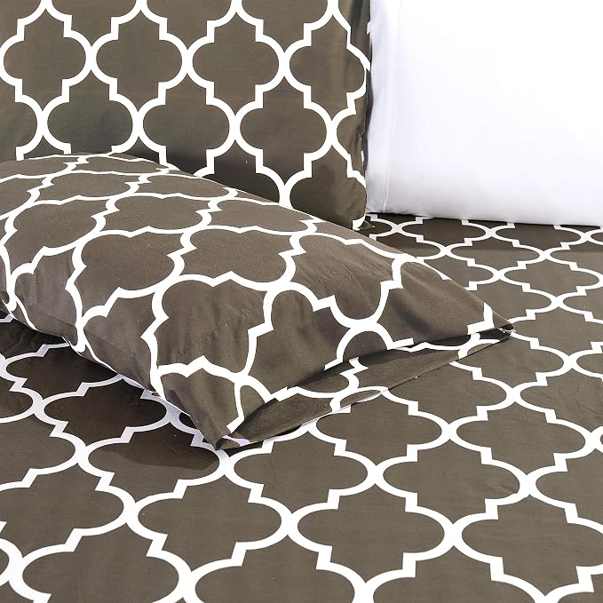 Elegant Comfort Luxury Soft Bed Sheets Quatrefoil Pattern - Image 4