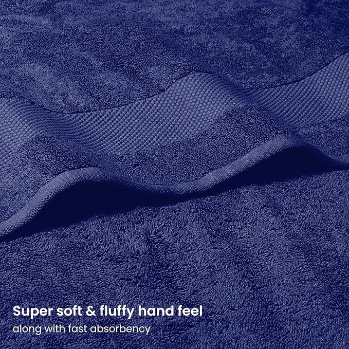 BIOWEAVES 100% Organic Cotton Bath Sheet Set of 2 | Soft Oversized Bath Towels - Image 3