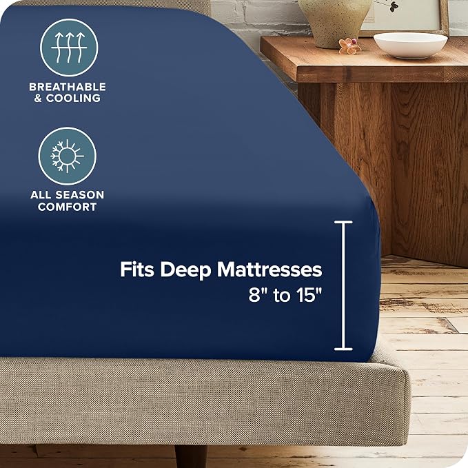 Bare Home 2-Pack Fitted Bottom Sheets California King - Image 4