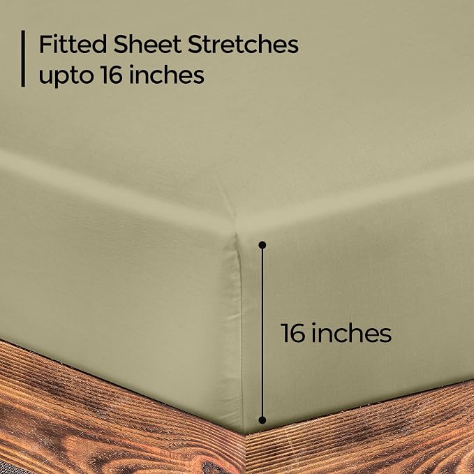 ROYALE LINENS 300 Thread Count 100% Long Staple Combed Cotton Fitted Sheet - Image 2