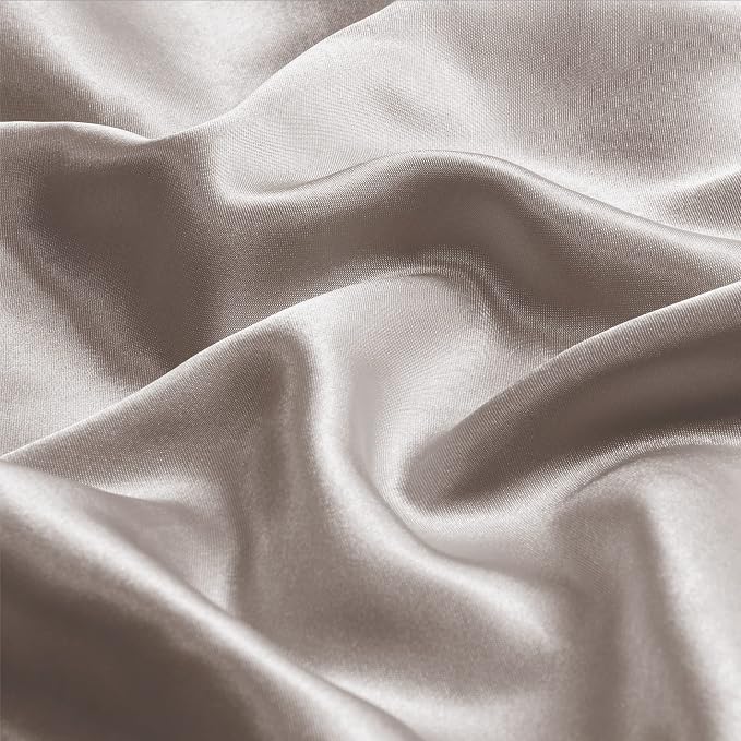 BEDELITE Satin Pillowcase with Zipper, Rose Taupe Pillow Cases Queen Size Set - Image 3
