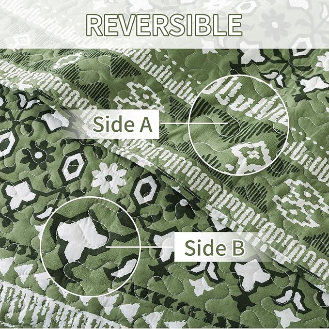 BEDIFANY Quilts King Size, Reversible Lightweight Bedspread - Image 3