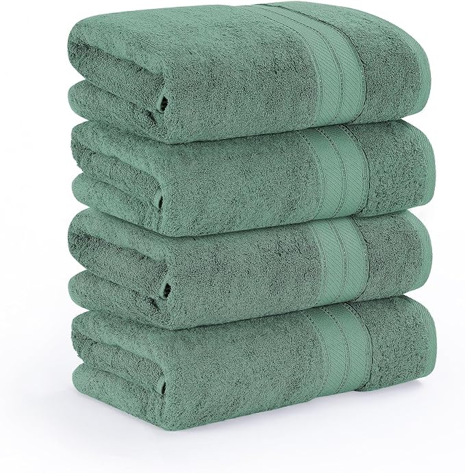 Modern Threads 4-Pack SpunLoft Bath Sheet Eucalyptus 35x66 - Image 3