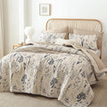 JANZAA Twin Quilt Beige Quilt Bed Spread Boho Quilt by JANZAA