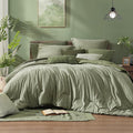 Monbix Twin XL Comforter Set Sage Green, Cationic Dyeing Bedding Set Reversible by Monbix