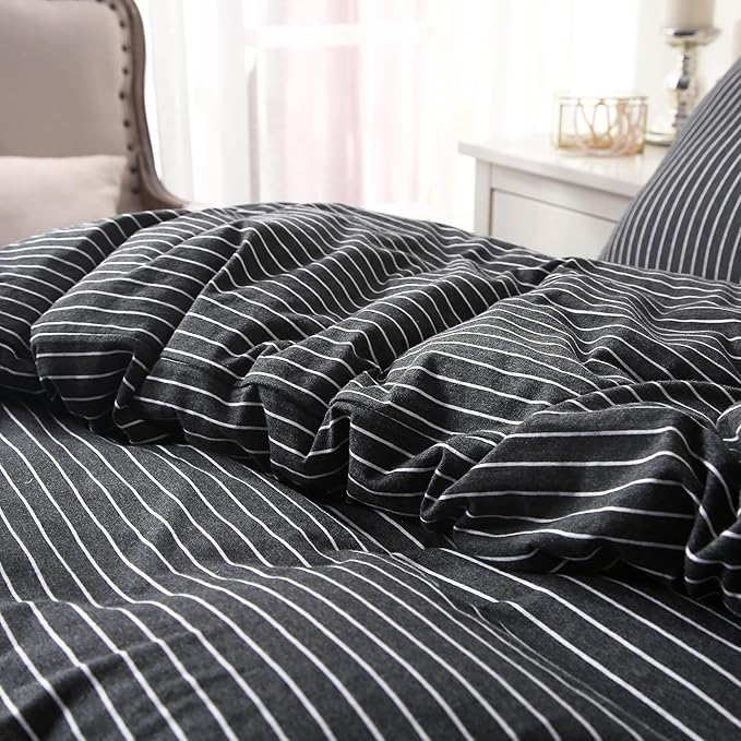 PURE ERA Jersey Knit Duvet Cover Set 100% T-Shirt Heather Cotton Super Soft - Image 5