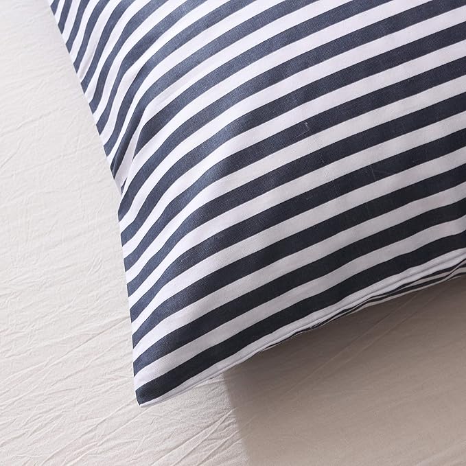JELLYMONI 100% Natural Cotton 3pcs Striped Duvet Cover Sets, - Image 4