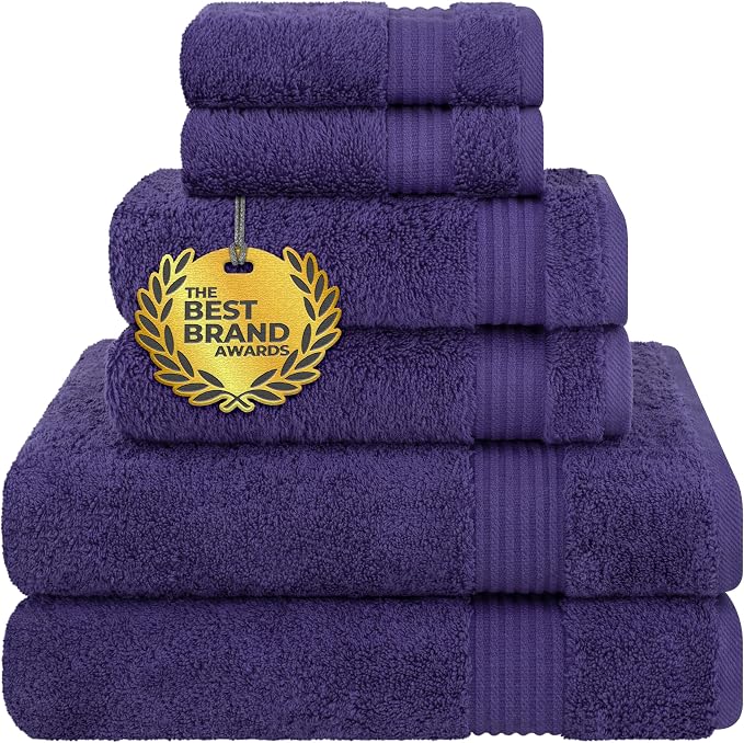 Cotton Paradise 6 Piece Towel Set, 100% Cotton Soft Absorbent Turkish Towels by UNITEDHOMETEXTILE