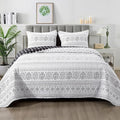 Andency Black White California King Quilt Set, 3 Pieces Boho Lightweight Soft by Andency