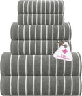 CASA COPENHAGEN Ecstatic 6 Pieces Towel Set- Pine Grey, 600 GSM 2 Bath Towel 2 by CASACOPENHAGEN