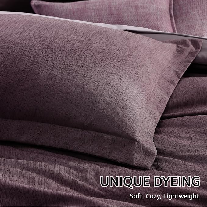 Monbix Full Size Comforter Set, Italian Plum Bedding Comforter - Image 6