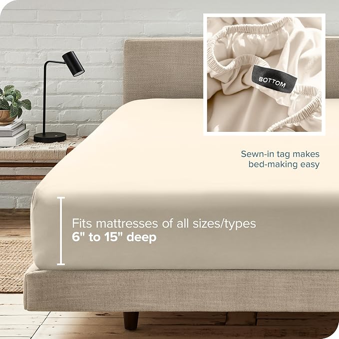 Bare Home Fitted Bottom Sheet Twin Size - Image 6