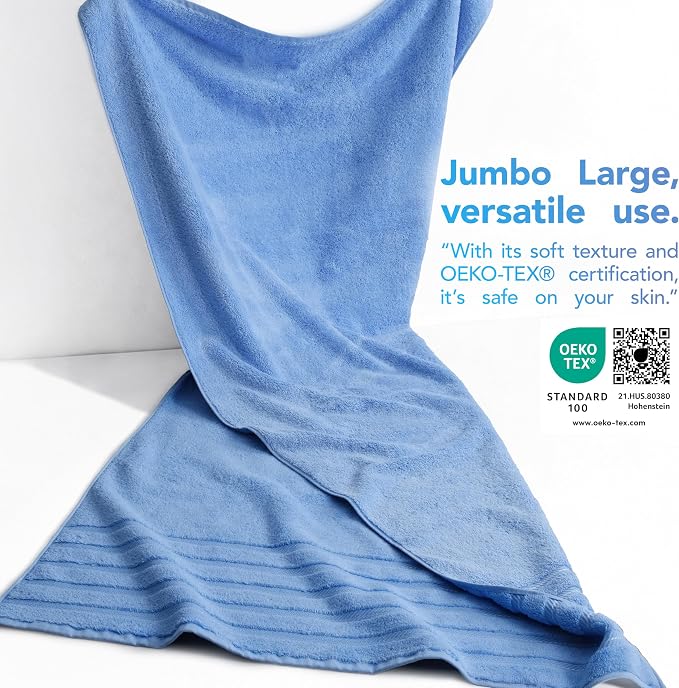 American Soft Linen 35x70 Jumbo Large Bath Towel, 600 GSM 100% Cotton Turkish - Image 3