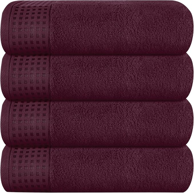 GLAMBURG Ultra Soft 4 Pack Oversized Bath Towel Set 27x54 inches, 100% Cotton by GLAMBURG