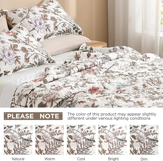 Litanika Floral White Quilt King Size - Image 8