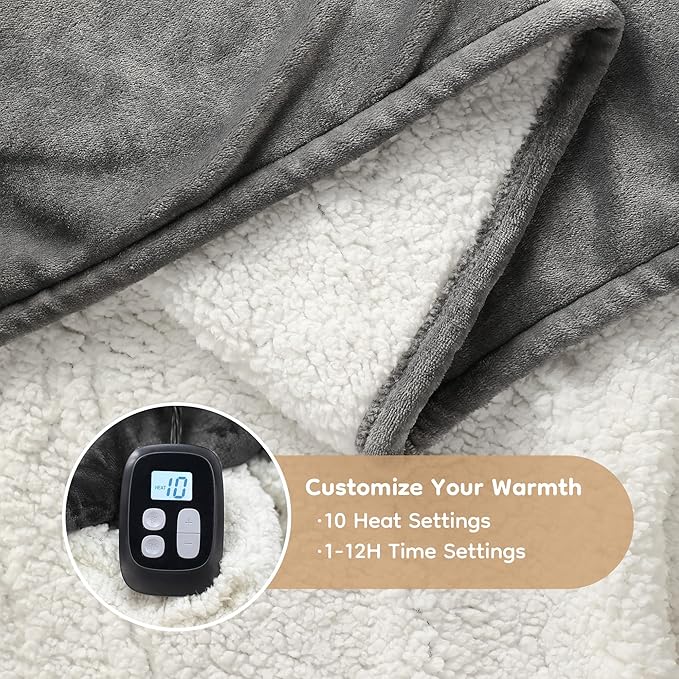 LaffyLo Electric Heated Blanket Full Size 72 x 84, Fast Heating Blanket - Image 4