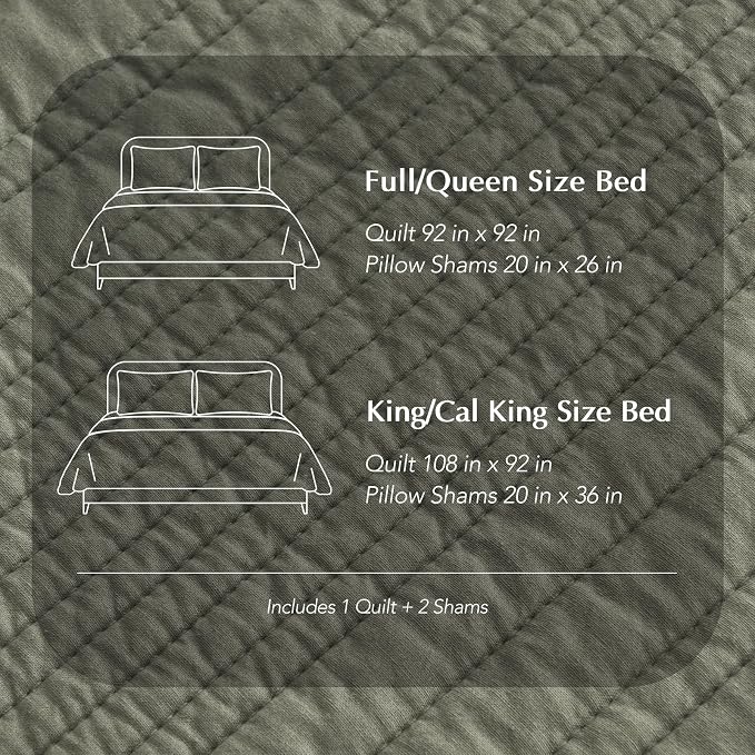 EVERGRACEHOME 100% Cotton Modern Lines Quilt Set King Size, Pre-Washed Soft - Image 8