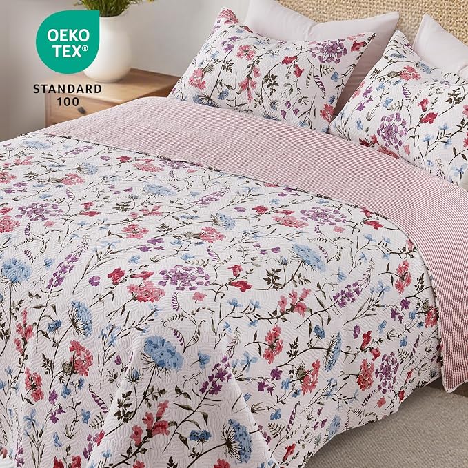 GOONE XL Queen Quilt Set 90"x96", Lightweight Quilts Queen Size - Image 3