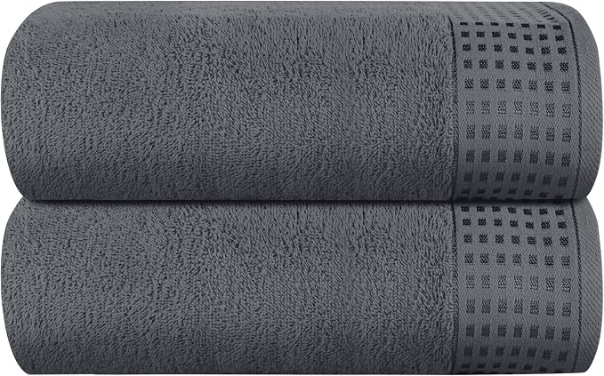 GLAMBURG 100% Cotton Oversized 2 Pack Bath Sheets 35x70, Ultra Soft Highly by GLAMBURG