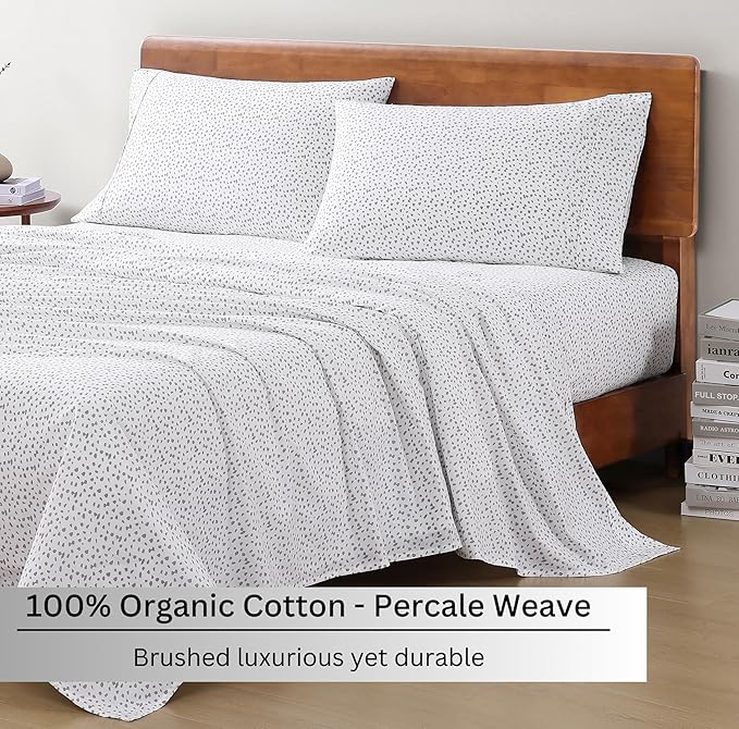 Lane Linen 100% Organic Cotton White King-Sheets Set, 4-Piece Long Staple - Image 3