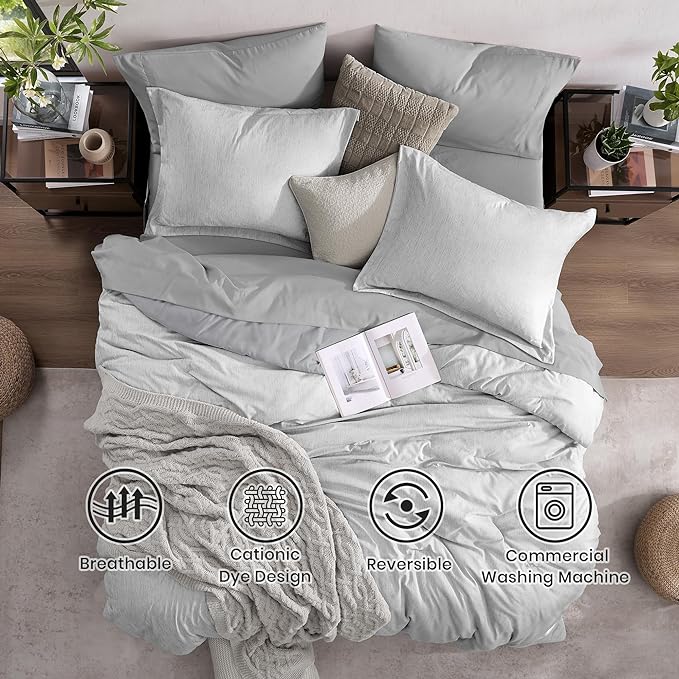 Monbix King Size Comforter Set, King Size Comforter Set 7 Pieces, Cationic - Image 2