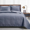 Love's cabin California King Size Quilt Set Blue Bedspreads by Lovescabin