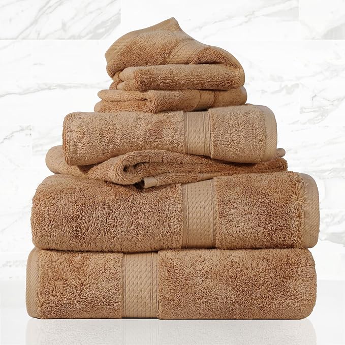 SUPERIOR Egyptian Cotton Pile 6 Piece Towel Set, Includes 2 Bath, 2 Hand - Image 2