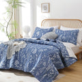 JANZAA Twin Quilt Infinity Blue Quilt Bed Spread Boho Quilt by JANZAA