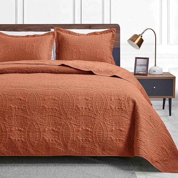 Love's cabin Quilts for Queen Bed Umber Bedspreads by Lovescabin