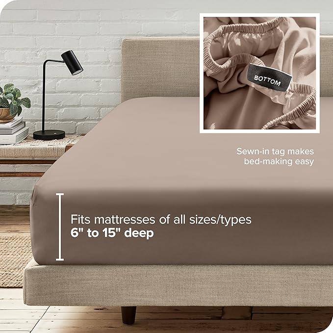 Bare Home Fitted Bottom Sheet Twin Size - Image 6