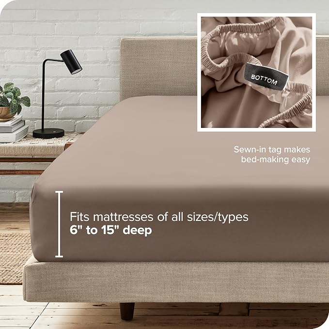 Bare Home Fitted Bottom Sheet Split King Size - Image 7