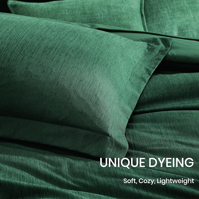 Monbix Full Size Comforter Set, Emerald Green Bedding Comforter - Image 6
