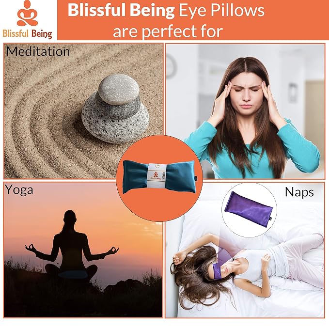 Lavender Eye Pillow | Hot or Cold Weighted Satin Eye Mask Perfect - Image 3
