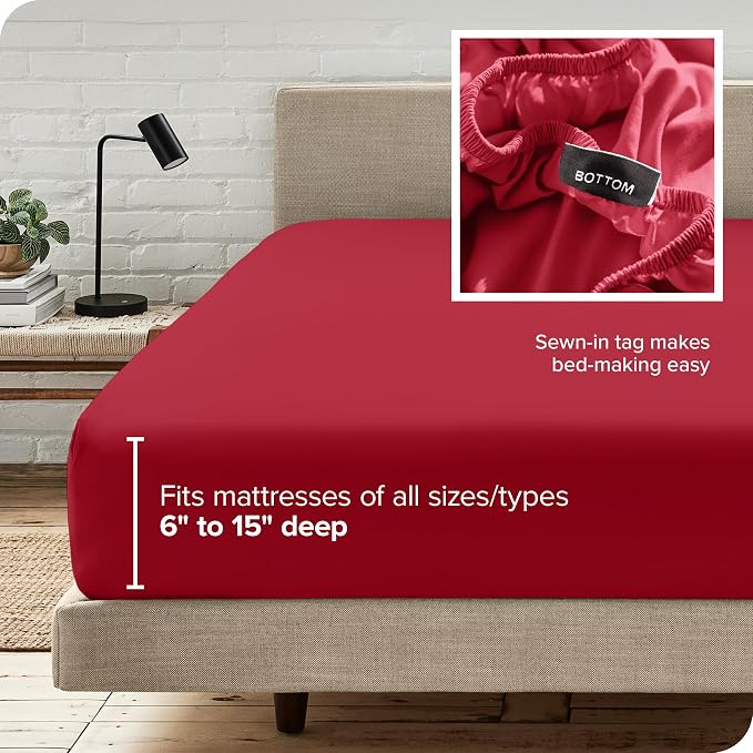 Bare Home Fitted Bottom Sheet Queen Size - Image 6