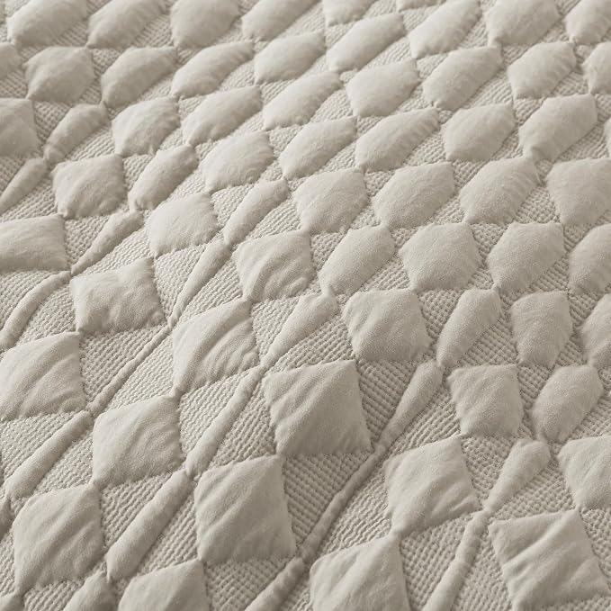 WDCOZY Light Beige Quilts Queen Size Bedding Set - Image 7