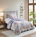 Brilliant Sunshine Rose Violet Patchwork, 2-Piece Quilt Set by BrilliantSunshine