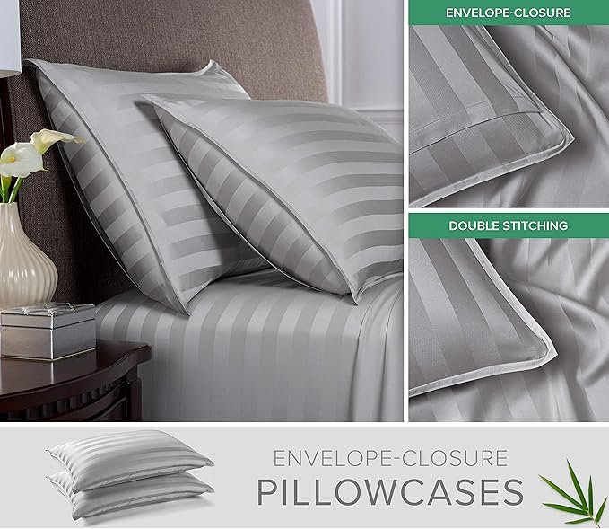 King Pillowcases by Pure Bamboo, Genuine 100% Organic Viscose Derived from - Image 2