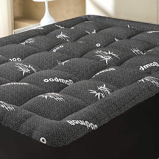 King Size Mattress Topper Viscose Derived from Bamboo, Soft Thick Pillow Top by SurChic