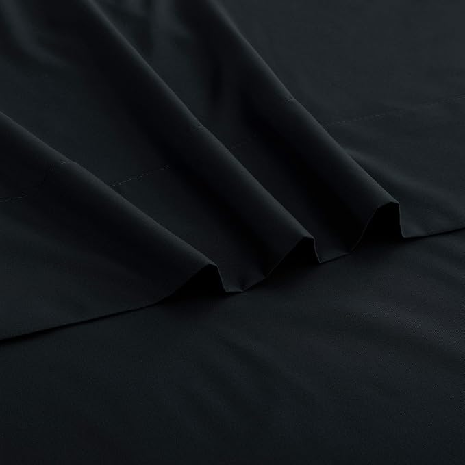 Sfoothome King Flat Sheet Black Top Sheet, Premium Hotel 1-Piece, Luxury and - Image 3
