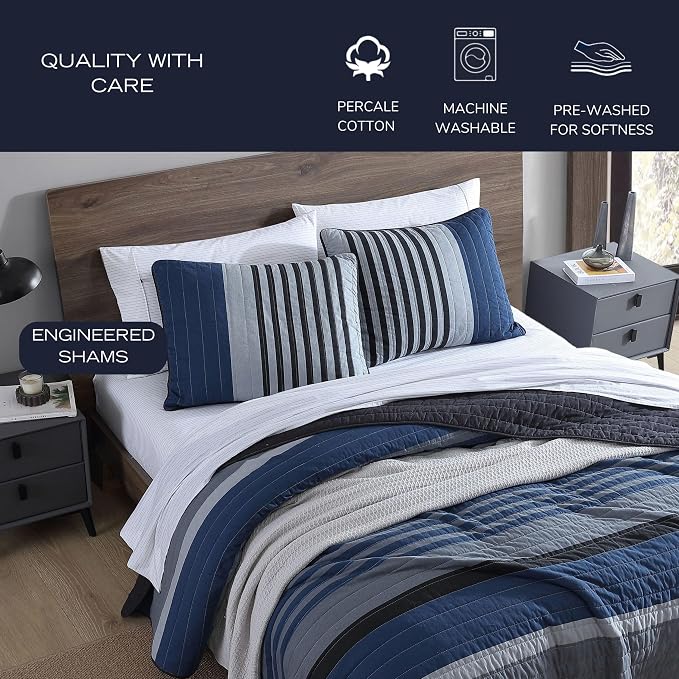 Nautica - Twin Quilt Set, Reversible Cotton Bedding - Image 9