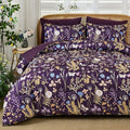 Yiran Purple Floral Comforter Set King Size, 7 Piece Botanical Comforter by Yiran