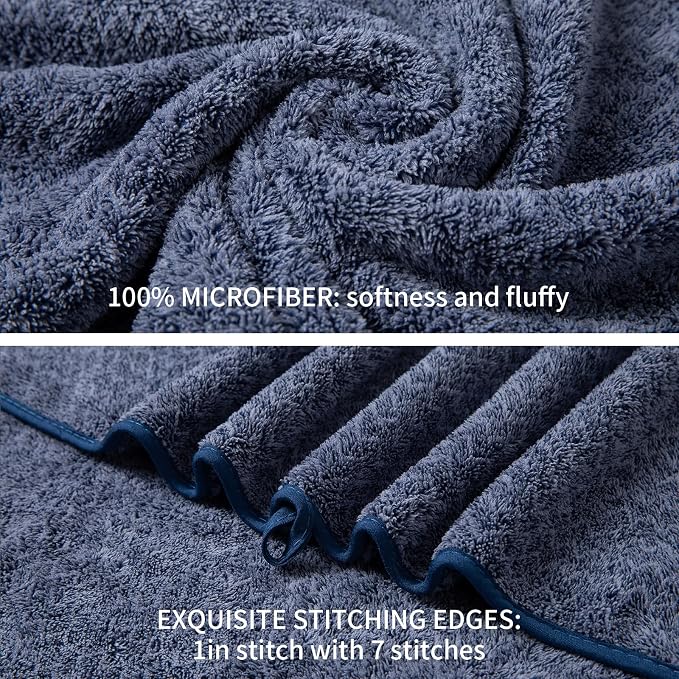 Ultra Soft Bath Towel Set, 12 Piece Family Bathroom Towel Set - Image 4