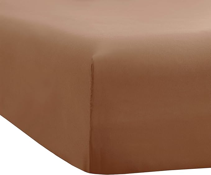 Sfoothome Mocha Fitted Sheet, 14 Inch Deep Pocket, Microfiber Sheets, Queen Size - Image 3