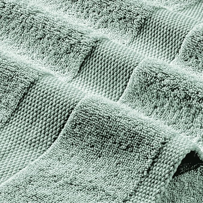 White Classic Wealuxe Green Bath Towels 24x50 Inch, Cotton Towel Set - Image 8