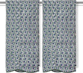 Ridhi Block Print Basil Green Cotton Spa/Beach Towel 27"x54" Set of 2 Handmade by Ridhi