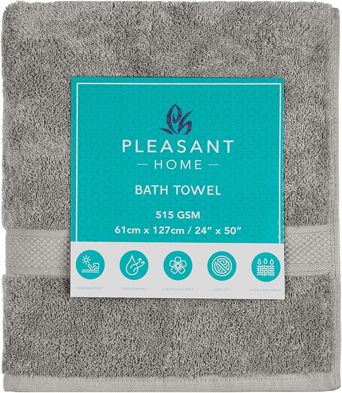 Pleasant Home Bath Towels Set of 6 100% Cotton, 515 GSM | Lightweight, Soft & - Image 9