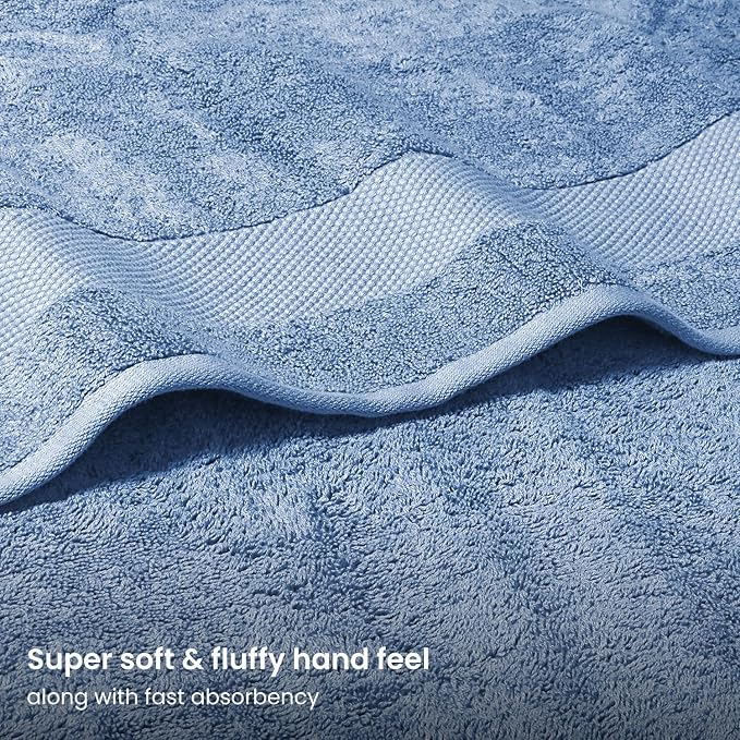 BIOWEAVES 100% Organic Cotton 700 GSM Plush Bath Towels 30" x 58" GOTS Certified - Image 3